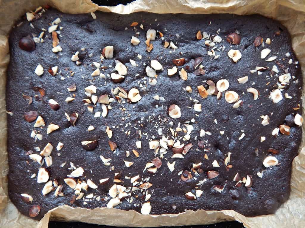batátové brownies po upečení
